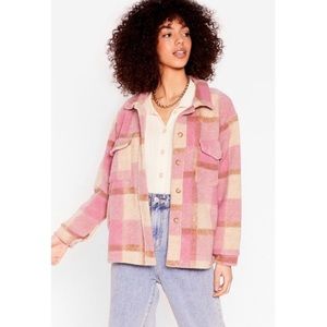 Check Oversized Shirt Jacket NWT!